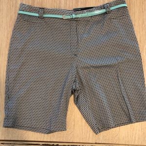 Bermuda Shorts - Patterned Black and White